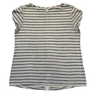 Market & Spruce Blue & White Striped Cap Sleeve Top Size L